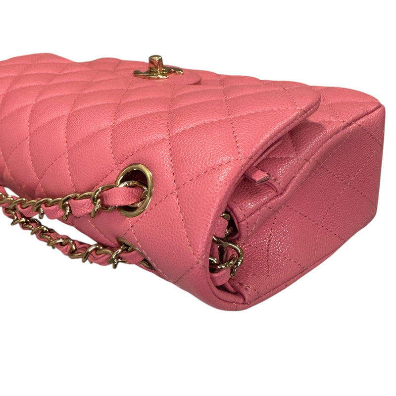 Classic Double Flap Small Caviar Quilted Pink SHW