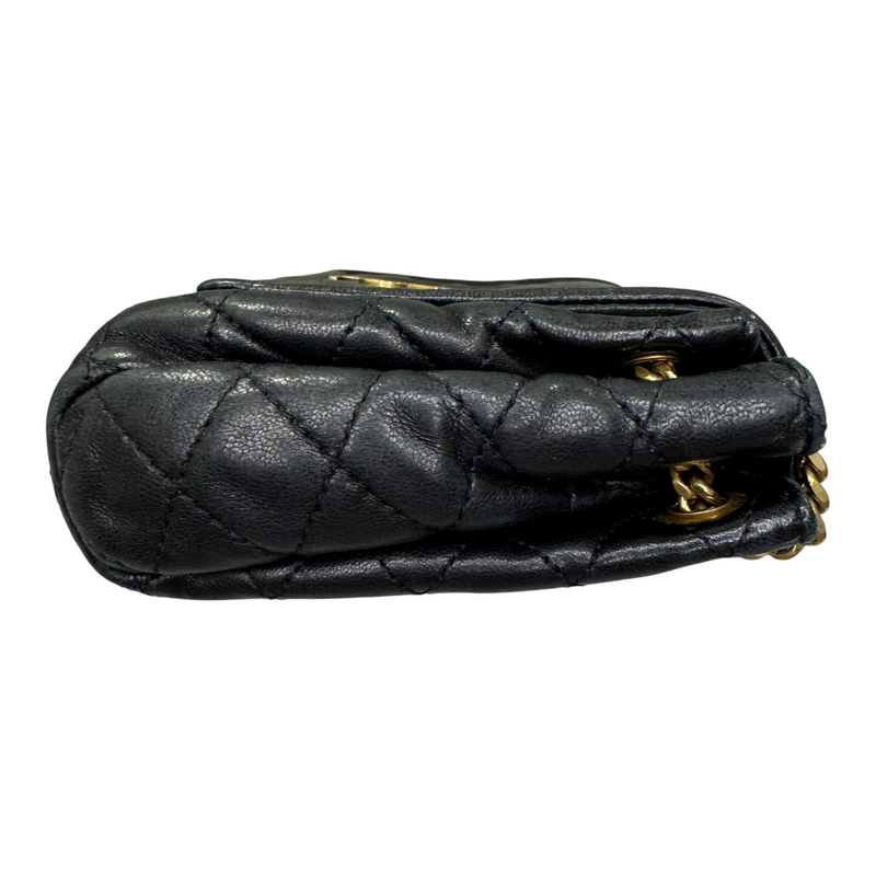 Nolita Mini Lambskin Quilted Monogram Black GHW