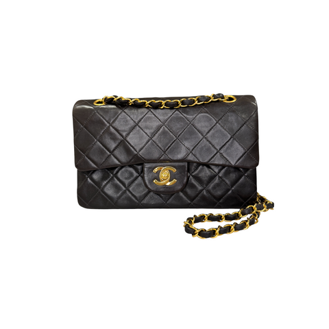 Double Flap Small Caviar Quilted Blue GHW