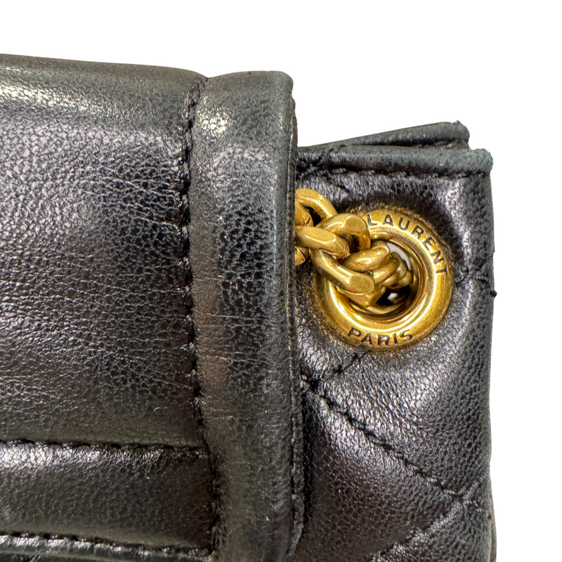 Nolita Mini Lambskin Quilted Monogram Black GHW