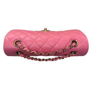 Classic Double Flap Small Caviar Quilted Pink SHW