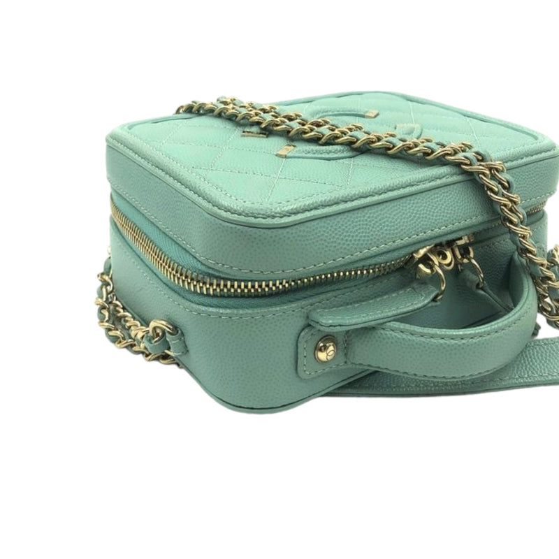 CC Filigree Vanity Case Small Caviar Tiffany Blue GHW