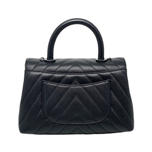 Small Coco Handle Flap Caviar Black BHW