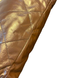 22 Shiny Calfskin Quilted Large Brown GHW
