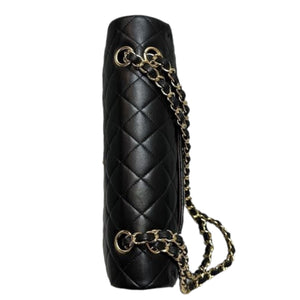 Classic Double Flap Medium Lambskin Quilted Black GHW