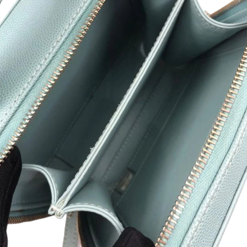 CC Filigree Vanity Case Small Caviar Tiffany Blue GHW
