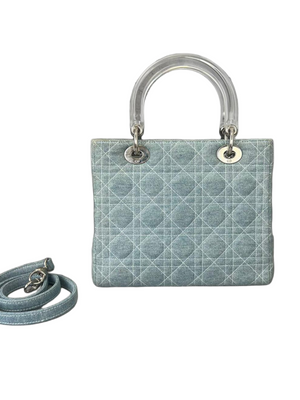 Lady Dior Medium Denim with Acrylic Handle