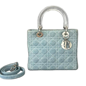 Lady Dior Medium Denim with Acrylic Handle