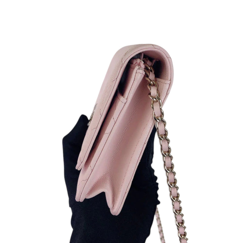 Coco Candy Wallet On Chain Caviar Sakura Pink GHW
