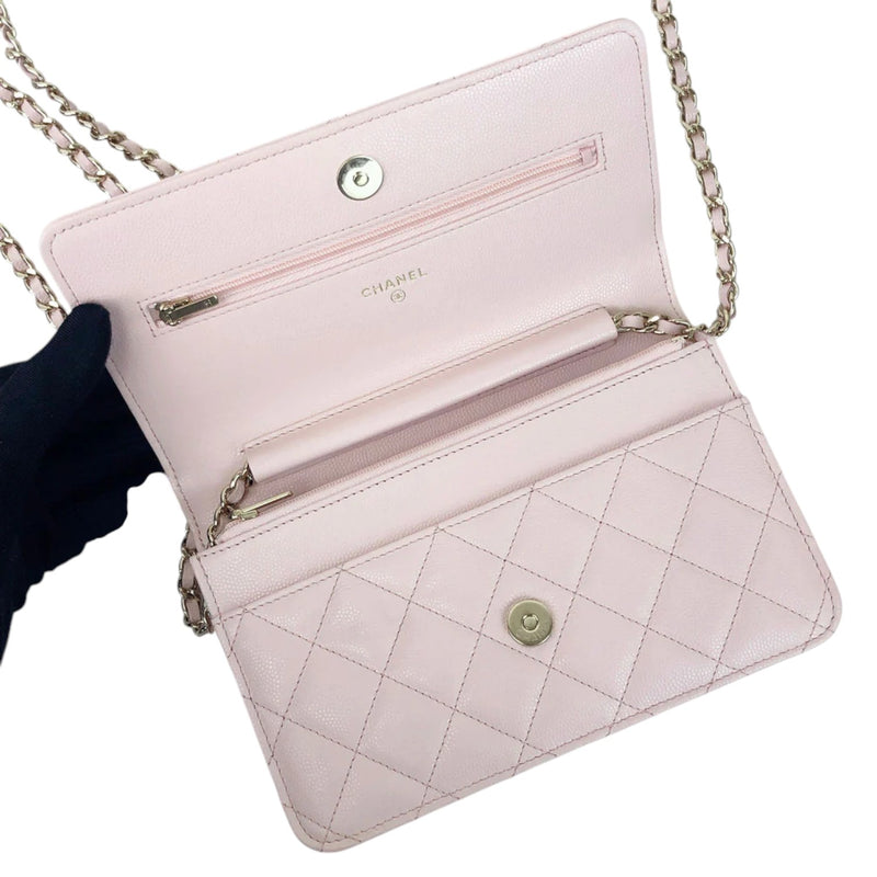 Coco Candy Wallet On Chain Caviar Sakura Pink GHW