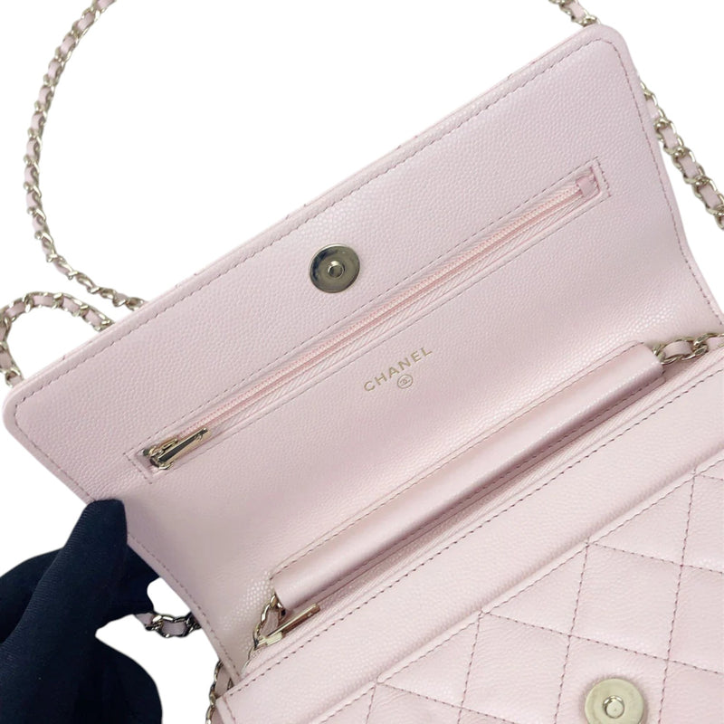 Coco Candy Wallet On Chain Caviar Sakura Pink GHW