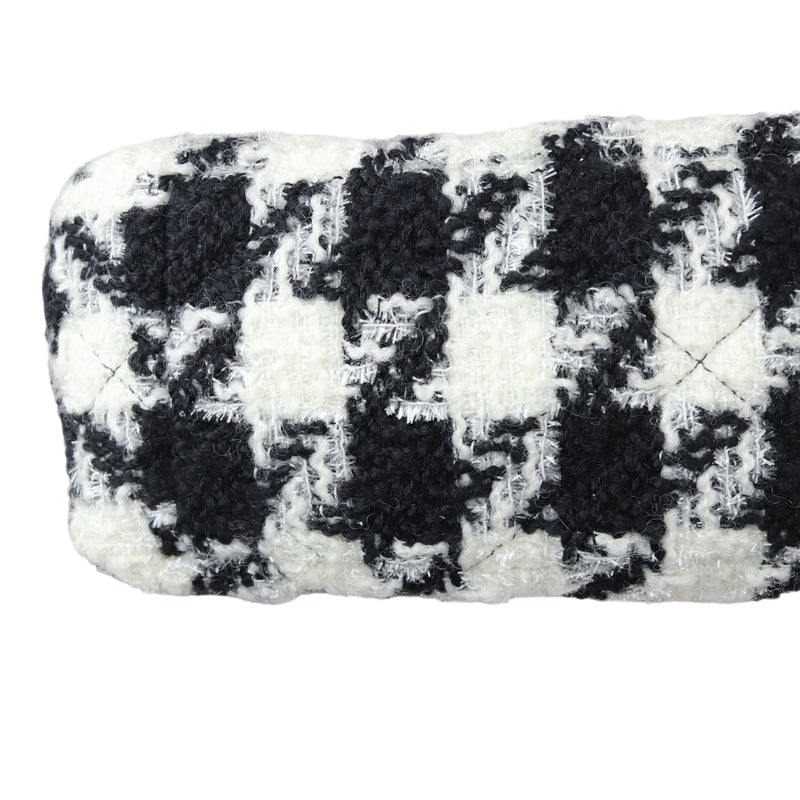 19 Flap Small Tweed Quilted Black Ecru White MHW