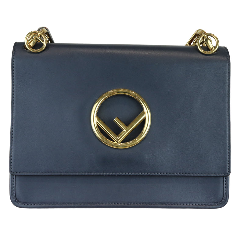 F is Fendi Medium Kan Vitello Century Opaco Blue MHW