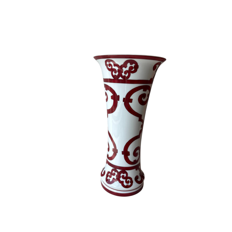 Balcon du Guadalquivir Vase Red and White