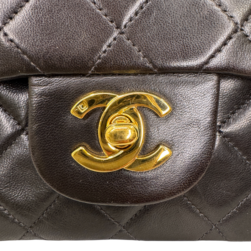 Classic Vintage Double Flap Small Lambskin Black GHW