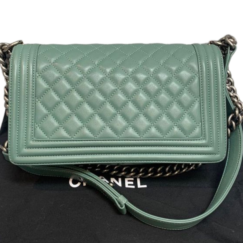 Boy Flap Medium Lambskin Quilted Light Blue RHW