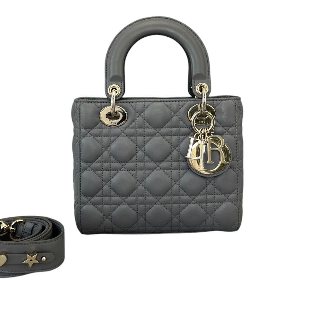 Small Lucky Badges My Lady Dior Lambskin Grey GHW