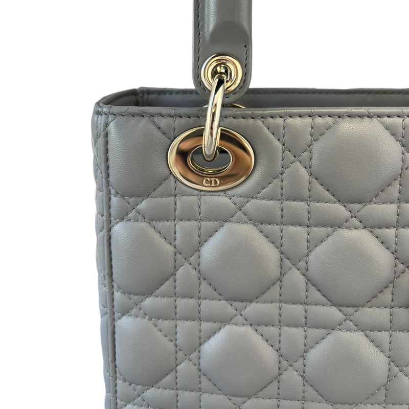 Small Lucky Badges My Lady Dior Lambskin Grey GHW