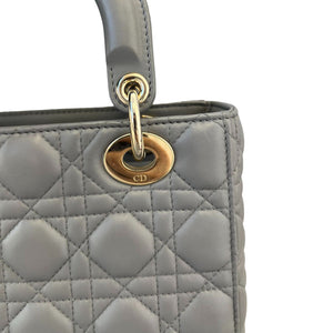 Small Lucky Badges My Lady Dior Lambskin Grey GHW