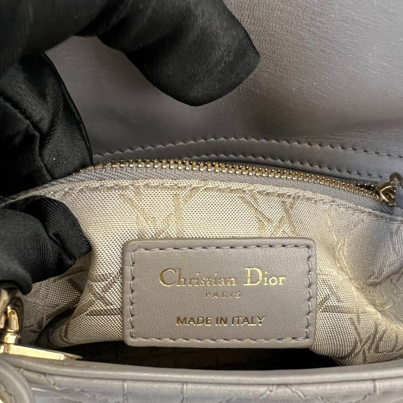 Small Lucky Badges My Lady Dior Lambskin Grey GHW