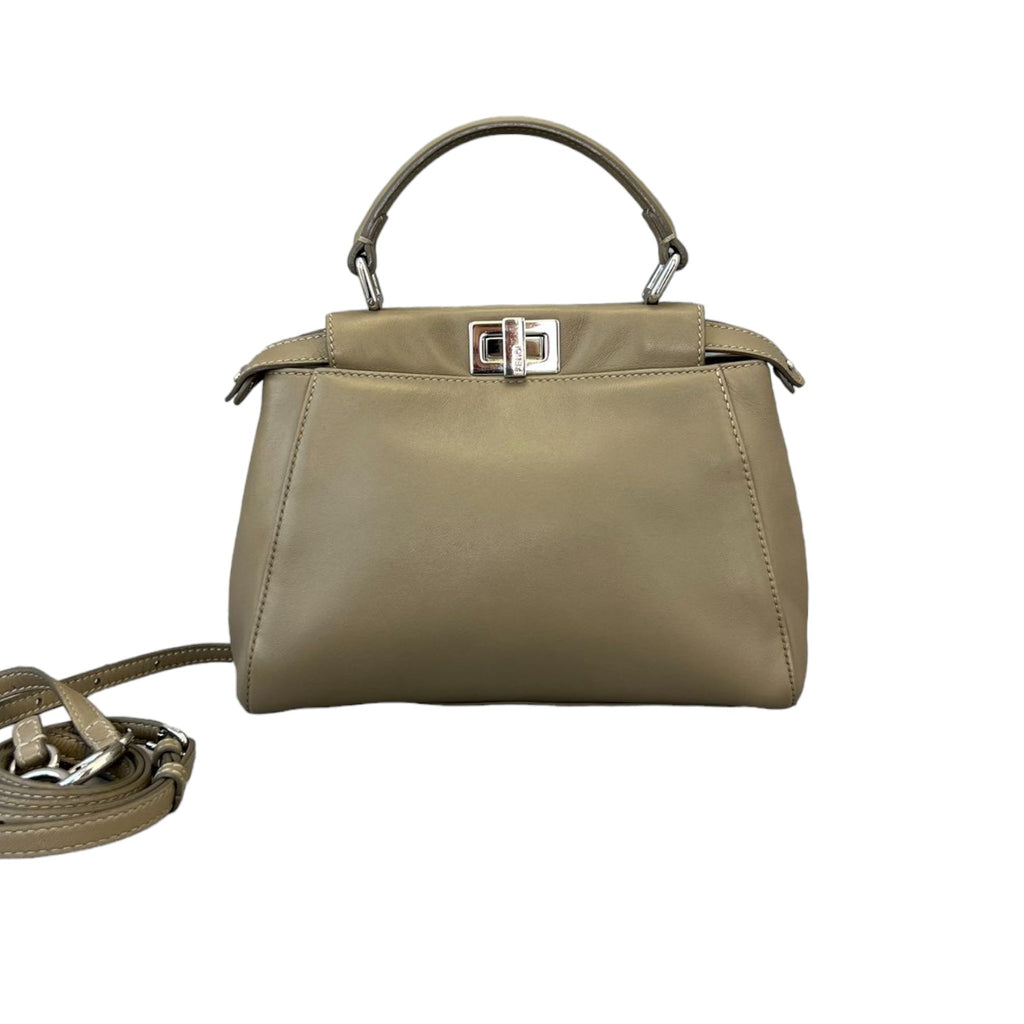 Mini Peekaboo Iconic Satchel Nappa Tortora SHW