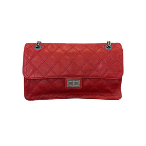 2.55 Reissue 227 Flap Aged Calfskin Embossed Logo Quilted Red RHW