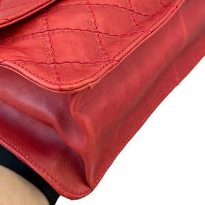 2.55 Reissue 227 Flap Aged Calfskin Embossed Logo Quilted Red RHW