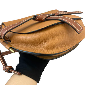 Small Gate Crossbody Grained Calfskin Brown GHW