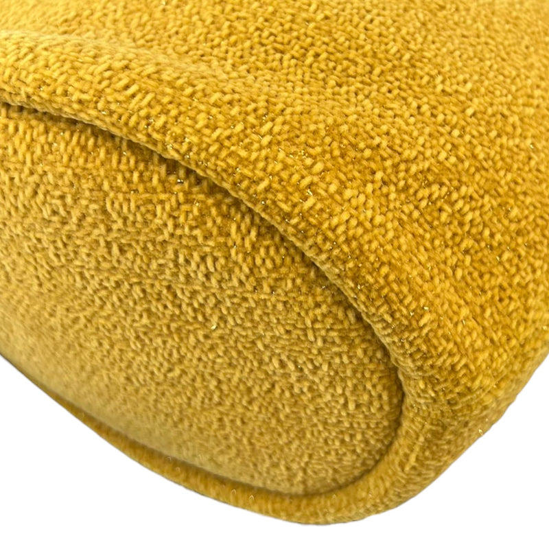 Deauville Drawstring Bucket Striped Canvas Yellow GHW