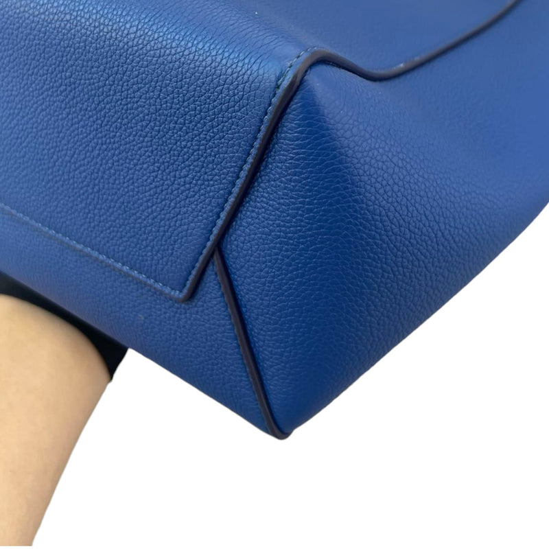 Sangle Bucket Small Soft Grained Calfskin Blue SHW