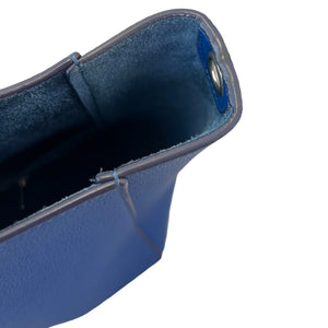Sangle Bucket Small Soft Grained Calfskin Blue SHW