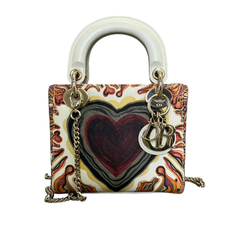 Lady Dior Mini Limited Edition Dioramour Heart Off White GHW