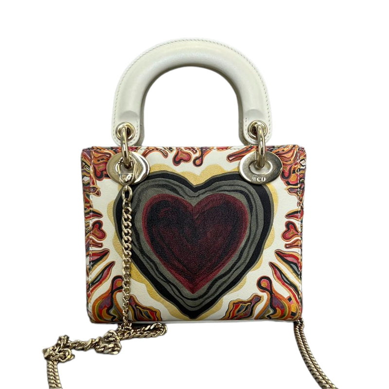 Lady Dior Mini Limited Edition Dioramour Heart Off White GHW