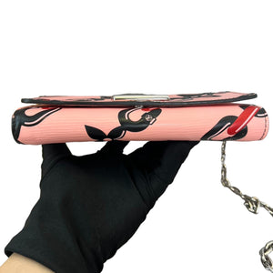 Chain Flower Twist WOC Shoulder Epi Pink SHW