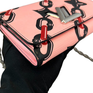 Chain Flower Twist WOC Shoulder Epi Pink SHW