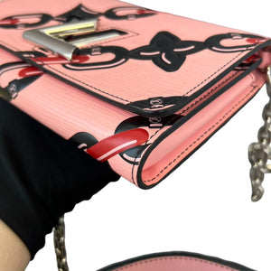 Chain Flower Twist WOC Shoulder Epi Pink SHW