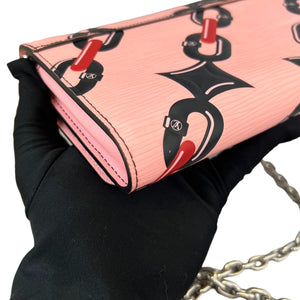 Chain Flower Twist WOC Shoulder Epi Pink SHW