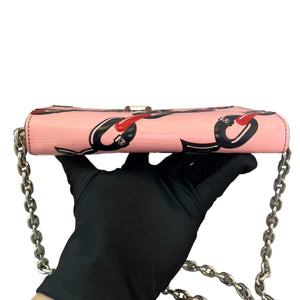 Chain Flower Twist WOC Shoulder Epi Pink SHW
