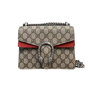 Dionysus Mini GG Supreme Monogram Beige With Red Interior SHW