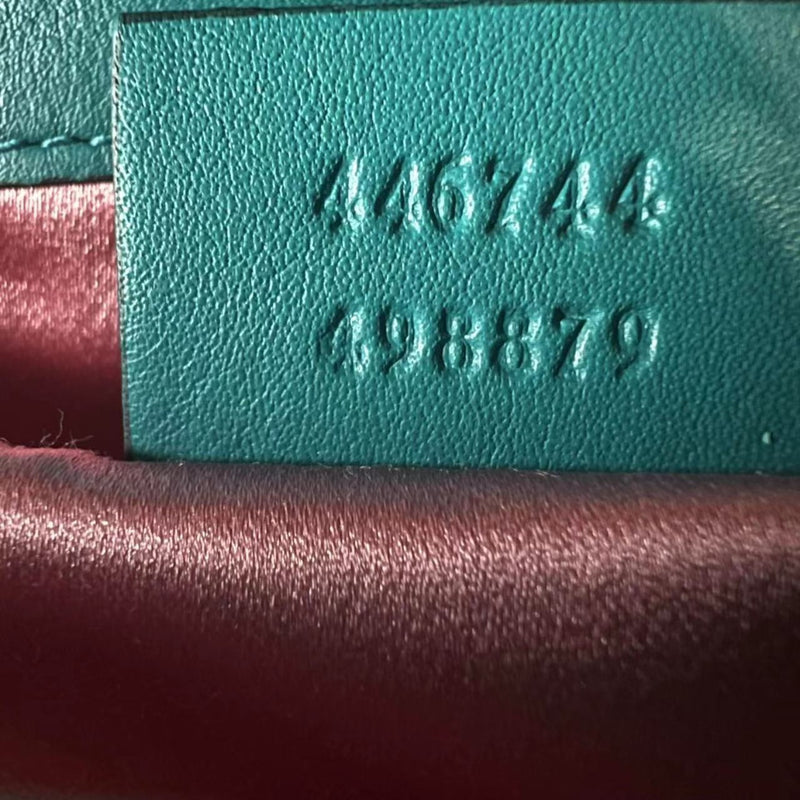 GG Marmont Mini Velvet Matelasse Shoulder Teal GHW