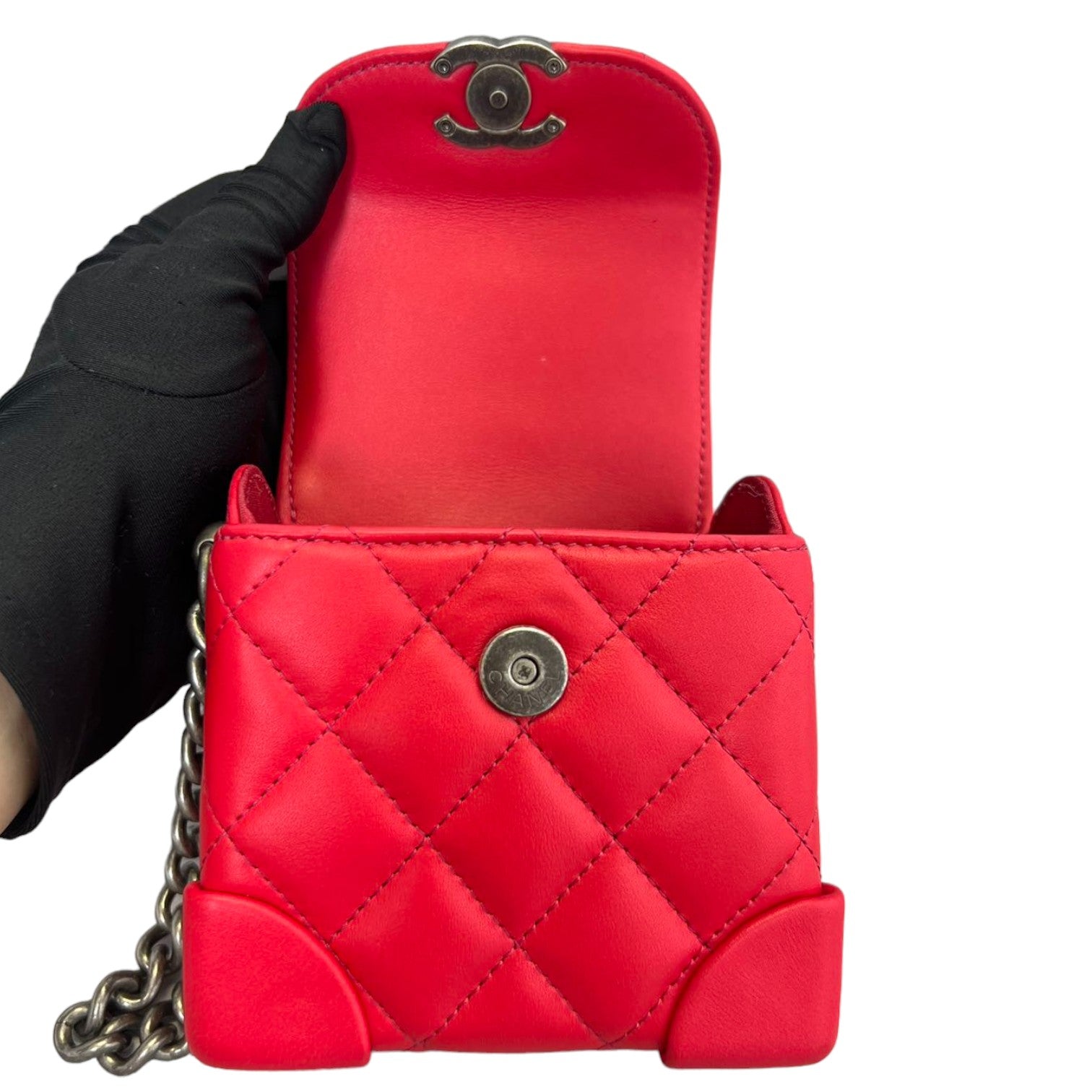 Chanel Trunk Like Mini Shoulder Lambskin Red RHW Bag Religion