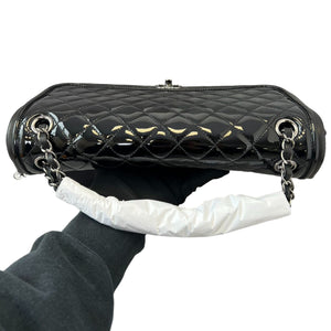 Jumbo Twist Flap Patent Quilted Black SHW