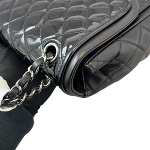 Jumbo Twist Flap Patent Quilted Black SHW