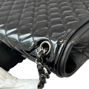 Jumbo Twist Flap Patent Quilted Black SHW