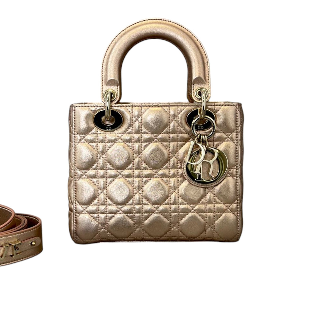 Lady Dior Small Lambskin Cannage Gold GHW