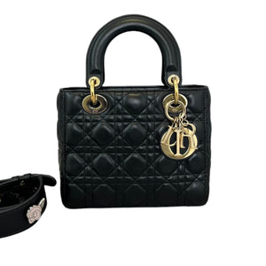 My ABCDior Lady Dior Small Lambskin Quilted Black GHW