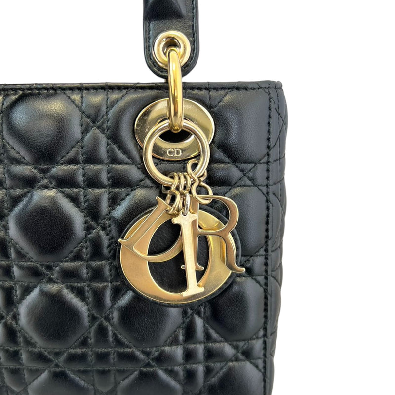 My ABCDior Lady Dior Small Lambskin Quilted Black GHW