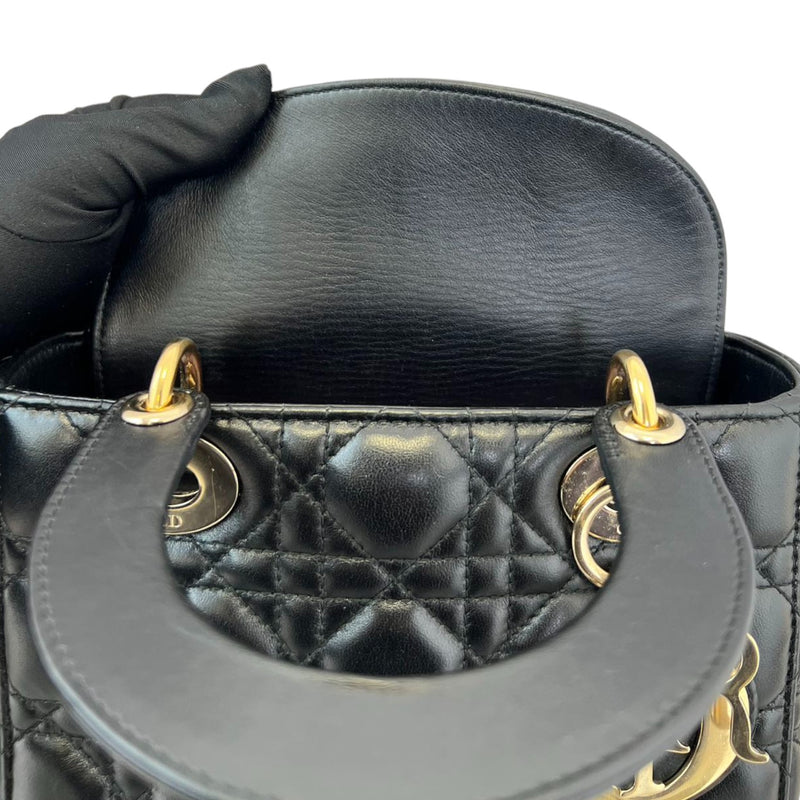 My ABCDior Lady Dior Small Lambskin Quilted Black GHW