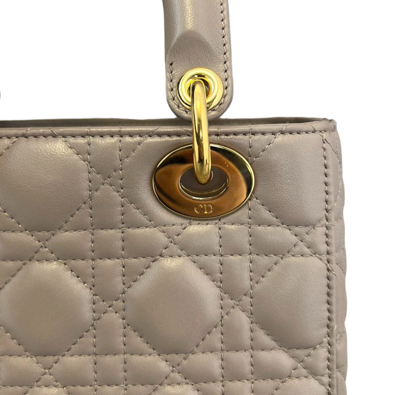 Lady Dior Small Jeweled Swan Lambskin Taupe GHW