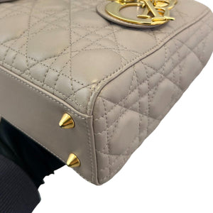 Lady Dior Small Jeweled Swan Lambskin Taupe GHW